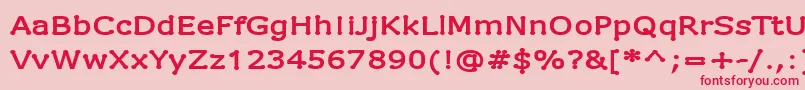 フォントDrummonSemibold – ピンクの背景に赤い文字