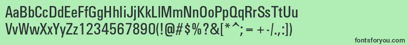 フォントUniverscondc – 緑の背景に黒い文字