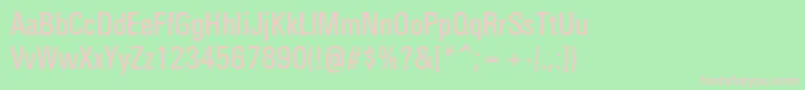 Universcondc Font – Pink Fonts on Green Background