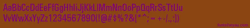 Czcionka Universcondc – fioletowe czcionki na brązowym tle