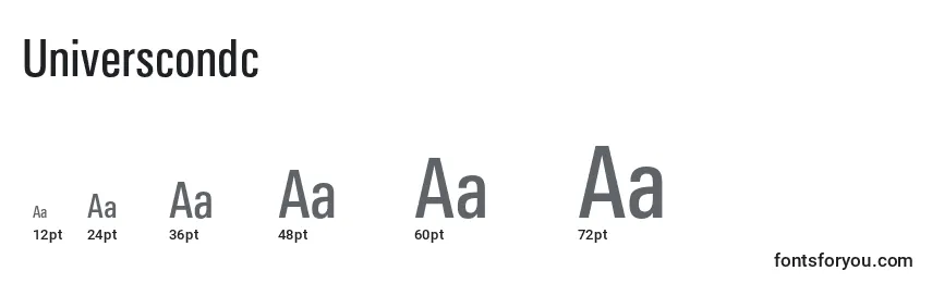 Universcondc Font Sizes