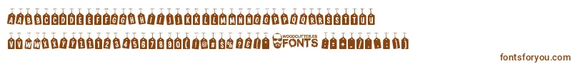 Police WoodcutterTagsOnARope – polices brunes sur fond blanc