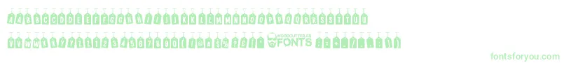 WoodcutterTagsOnARope Font – Green Fonts on White Background