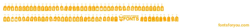 WoodcutterTagsOnARope Font – Orange Fonts on White Background