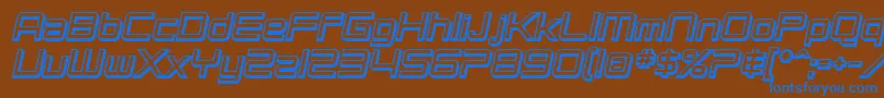 Шрифт SfChromium24BoldOblique – синие шрифты на коричневом фоне