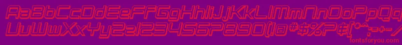 SfChromium24BoldOblique-Schriftart – Rote Schriften auf violettem Hintergrund