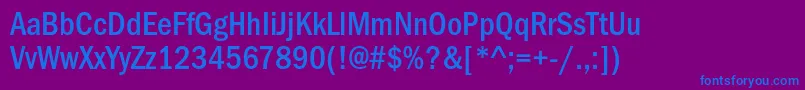 フォントItcfranklingothicstdMdcd – 紫色の背景に青い文字