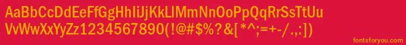 ItcfranklingothicstdMdcd Font – Orange Fonts on Red Background