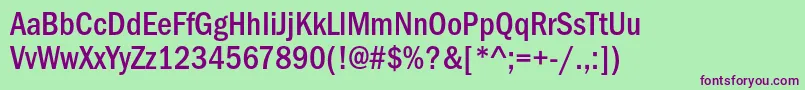 ItcfranklingothicstdMdcd Font – Purple Fonts on Green Background