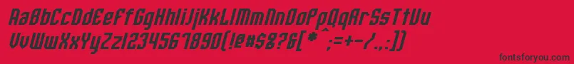 Fonte WhitestoneItalic – fontes pretas em um fundo vermelho