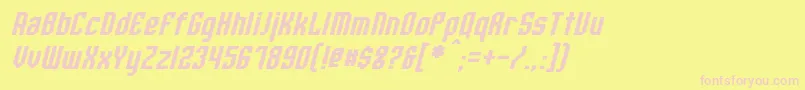 Fonte WhitestoneItalic – fontes rosa em um fundo amarelo