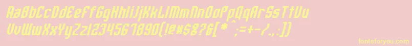 WhitestoneItalic Font – Yellow Fonts on Pink Background