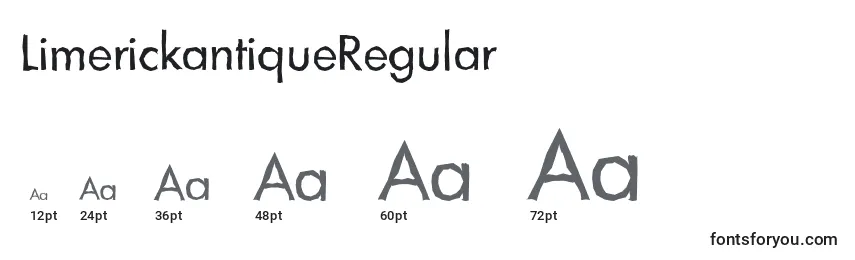 Размеры шрифта LimerickantiqueRegular