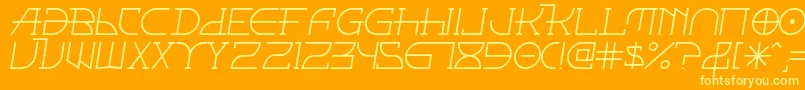フォントFontcoii – オレンジの背景に黄色の文字