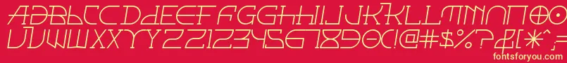 フォントFontcoii – 黄色の文字、赤い背景