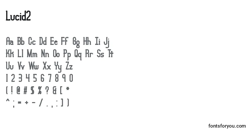 Schriftart Lucid2 – Alphabet, Zahlen, spezielle Symbole