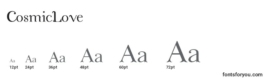 CosmicLove Font Sizes