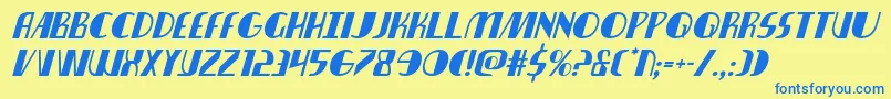 Nathanbrazilital-Schriftart – Blaue Schriften auf gelbem Hintergrund