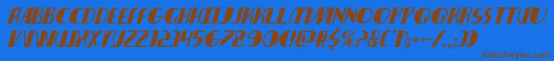 Nathanbrazilital Font – Brown Fonts on Blue Background