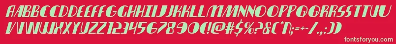 Nathanbrazilital-Schriftart – Grüne Schriften auf rotem Hintergrund