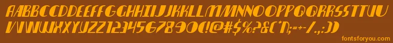 Nathanbrazilital-Schriftart – Orangefarbene Schriften auf braunem Hintergrund