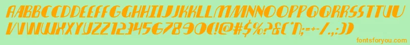 Nathanbrazilital-Schriftart – Orangefarbene Schriften auf grünem Hintergrund