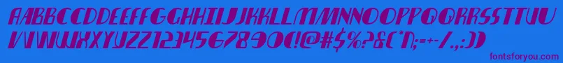 Nathanbrazilital Font – Purple Fonts on Blue Background