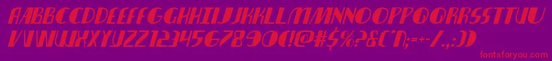 Czcionka Nathanbrazilital – czerwone czcionki na fioletowym tle