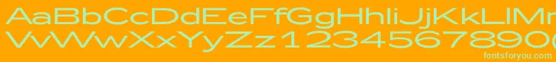 Zeppelin52-Schriftart – Grüne Schriften auf orangefarbenem Hintergrund