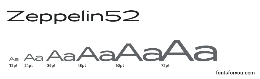 Größen der Schriftart Zeppelin52