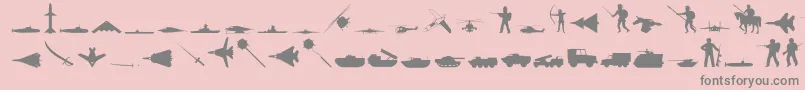 Militaryo-Schriftart – Graue Schriften auf rosa Hintergrund