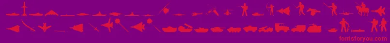 Militaryo Font – Red Fonts on Purple Background