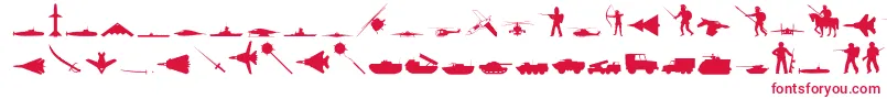 Czcionka Militaryo – czerwone czcionki na białym tle