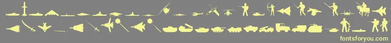 Czcionka Militaryo – żółte czcionki na szarym tle