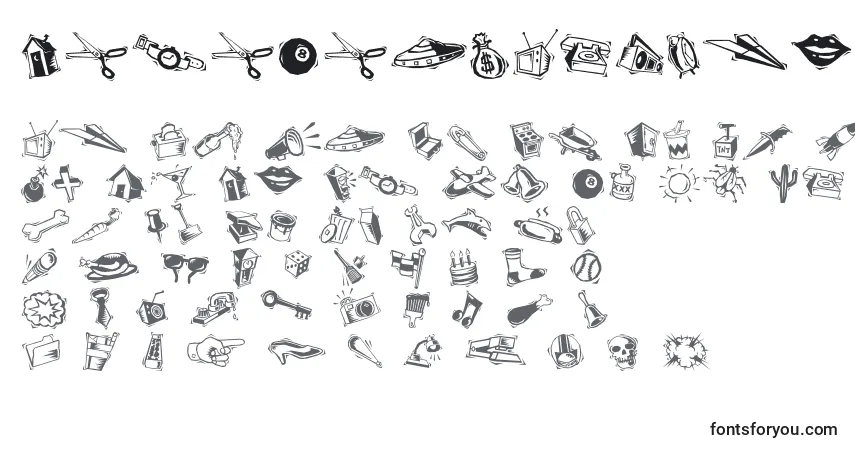Czcionka MiniPicsArtJam – alfabet, cyfry, specjalne znaki