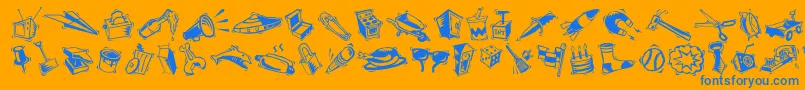 MiniPicsArtJam-fontti – siniset fontit oranssilla taustalla
