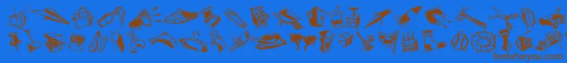 MiniPicsArtJam Font – Brown Fonts on Blue Background
