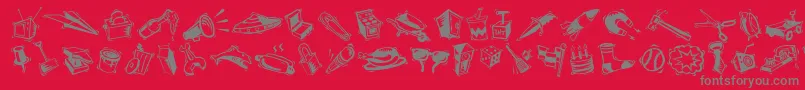 MiniPicsArtJam Font – Gray Fonts on Red Background