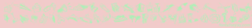フォントMiniPicsArtJam – ピンクの背景に緑の文字