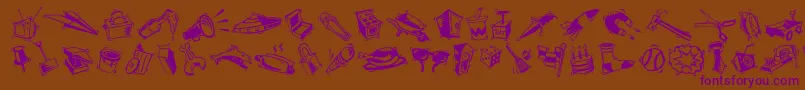 MiniPicsArtJam Font – Purple Fonts on Brown Background