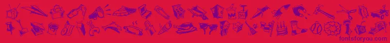 MiniPicsArtJam Font – Purple Fonts on Red Background