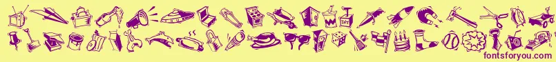 MiniPicsArtJam Font – Purple Fonts on Yellow Background