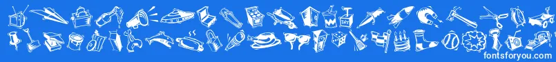 Police MiniPicsArtJam – polices blanches sur fond bleu
