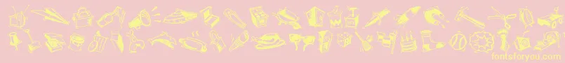 MiniPicsArtJam Font – Yellow Fonts on Pink Background