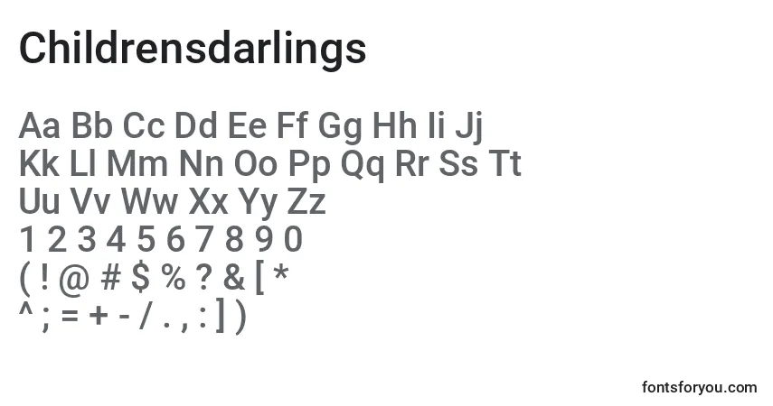 Fuente Childrensdarlings - alfabeto, números, caracteres especiales