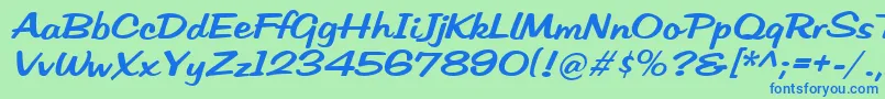 HffLowSun Font – Blue Fonts on Green Background
