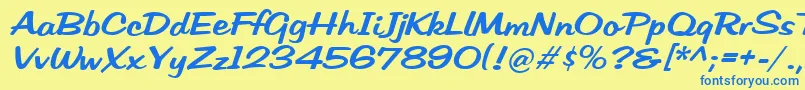 HffLowSun Font – Blue Fonts on Yellow Background