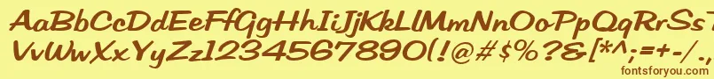 HffLowSun Font – Brown Fonts on Yellow Background