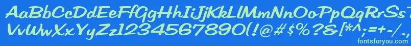 HffLowSun Font – Green Fonts on Blue Background