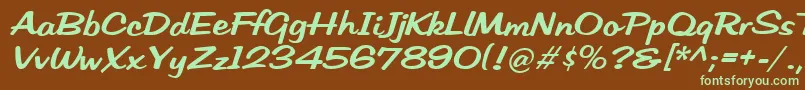 HffLowSun-fontti – vihreät fontit ruskealla taustalla